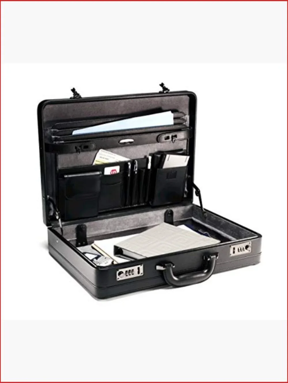 Bonded Leather Attache Case Fits 15.6